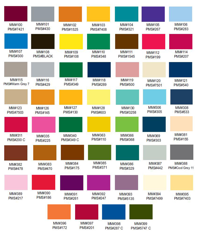 Possible colours on entrance matting